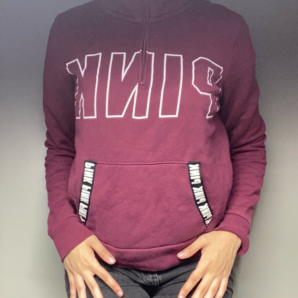 Brand Pink Burgundy Half Zip-up
